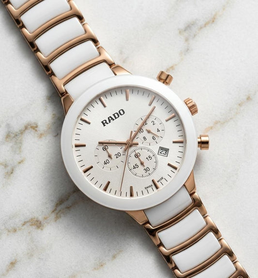Rado Centrix Chronograph White & Copper Luxury Women's Watch