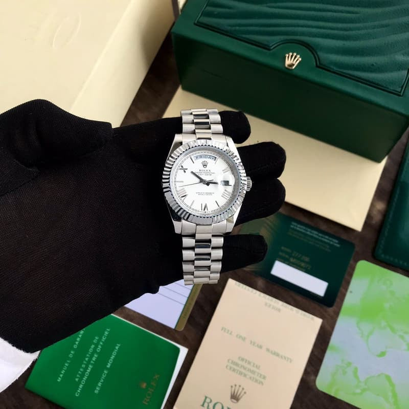 RC by Rolex Day-Date 41mm | Stainless Steel | White Dial | Japanese Master Quality