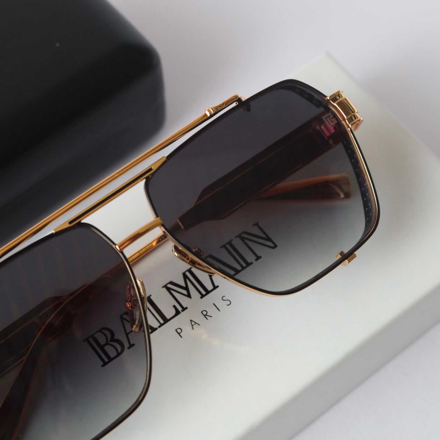 Balmain 155 Gold Black Shaded Luxury Unisex Sunglasses