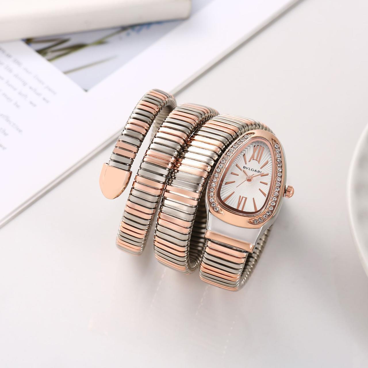 Bvlgari Serpenti Snake Two-Tone Copper Luxury Women's Watch