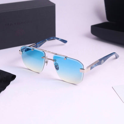 Maybach Z084 Silver Blue Luxury Unisex Sunglasses
