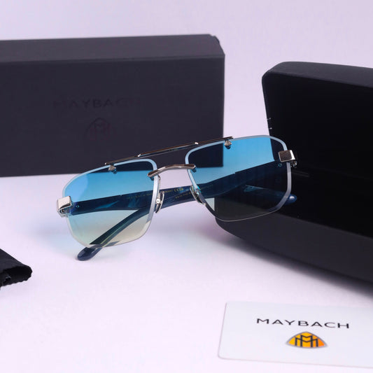 Maybach Z084 Silver Blue Luxury Unisex Sunglasses