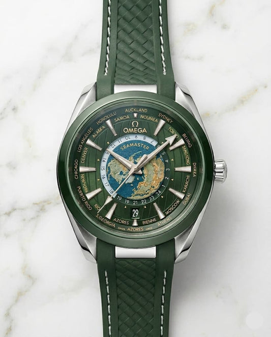 Omega Seamaster Aqua Terra 150M Quartz World Map Luxury Men's Watch