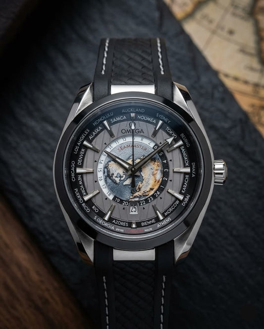 Omega Seamaster Aqua Terra 150M Quartz World Map Luxury Men's Watch