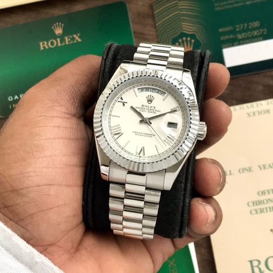 RC by Rolex Day-Date 41mm | Stainless Steel | White Dial | Japanese Master Quality