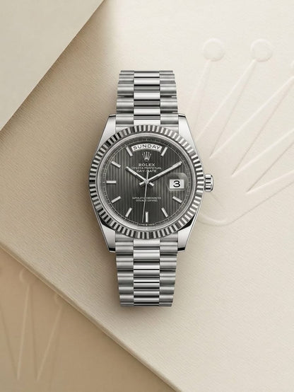 Rolex Oyster Perpetual Day-Date 40 – Gold Green Dial Battery Watch for Men
